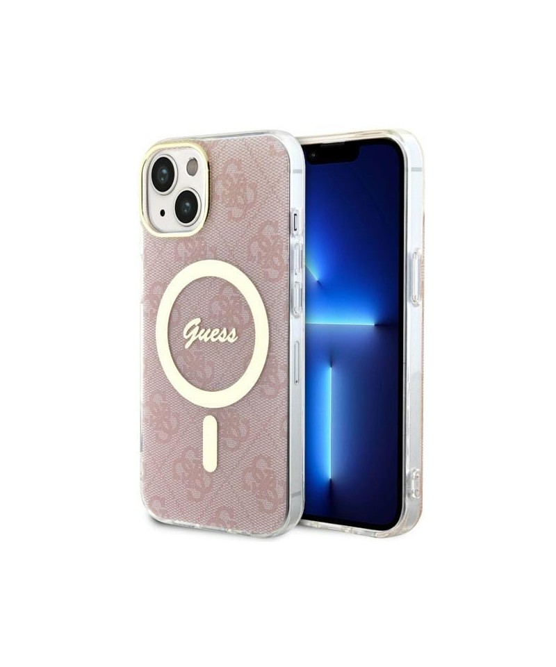 Guess GUHMP14MH4STP iPhone 14 Plus 6.7" pink/pink hardcase 4G MagSafe