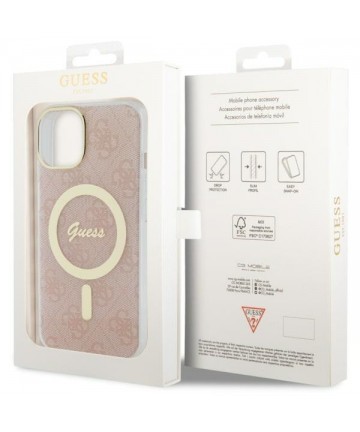 Guess GUHMP14MH4STP iPhone 14 Plus 6.7" pink/pink hardcase 4G MagSafe