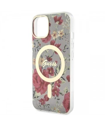 Guess GUHMP14MHCFWSA iPhone 14 Plus 6.7" green/khaki hardcase Flower MagSafe