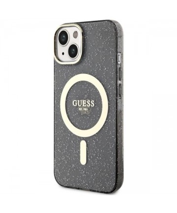 Guess GUHMP14MHCMCGK iPhone 14 Plus 6.7" black/black hardcase Glitter Gold MagSafe