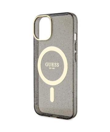 Guess GUHMP14MHCMCGK iPhone 14 Plus 6.7" black/black hardcase Glitter Gold MagSafe