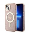 Guess GUHMP14MHCMCGP iPhone 14 Plus 6.7" pink/pink hardcase Glitter Gold MagSafe