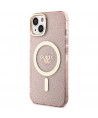 Guess GUHMP14MHCMCGP iPhone 14 Plus 6.7" pink/pink hardcase Glitter Gold MagSafe