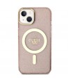 Guess GUHMP14MHCMCGP iPhone 14 Plus 6.7" pink/pink hardcase Glitter Gold MagSafe