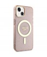 Guess GUHMP14MHCMCGP iPhone 14 Plus 6.7" pink/pink hardcase Glitter Gold MagSafe
