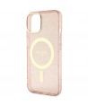 Guess GUHMP14MHCMCGP iPhone 14 Plus 6.7" pink/pink hardcase Glitter Gold MagSafe