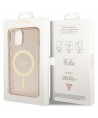 Guess GUHMP14MHCMCGP iPhone 14 Plus 6.7" pink/pink hardcase Glitter Gold MagSafe