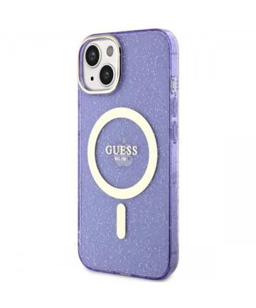 Guess GUHMP14MHCMCGU iPhone 14 Plus 6.7" purple/purple hardcase Glitter Gold MagSafe