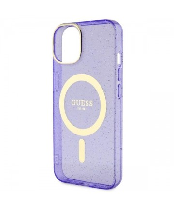 Guess GUHMP14MHCMCGU iPhone 14 Plus 6.7" purple/purple hardcase Glitter Gold MagSafe