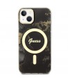 Guess GUHMP14MHTMRSK iPhone 14 Plus 6.7" black/black hardcase Golden Marble MagSafe
