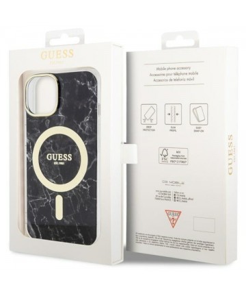 Guess GUHMP14MPCUMAK iPhone 14 Plus 6.7" black/black hardcase Marble MagSafe