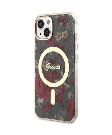 Guess Flower MagSafe case for iPhone 14 - green