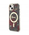 Guess Flower MagSafe case for iPhone 14 - green