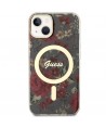Guess Flower MagSafe case for iPhone 14 - green