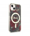 Guess Flower MagSafe case for iPhone 14 - green