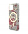 Guess Flower MagSafe case for iPhone 14 - green