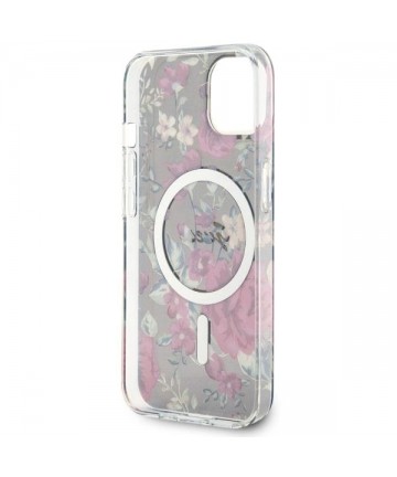 Guess Flower MagSafe case for iPhone 14 - green