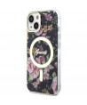 Guess Flower MagSafe case for iPhone 14 - black
