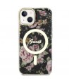 Guess Flower MagSafe case for iPhone 14 - black