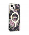 Guess Flower MagSafe case for iPhone 14 - black