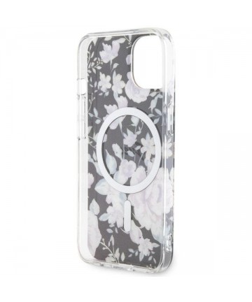 Guess Flower MagSafe case for iPhone 14 - black