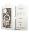 Guess Flower MagSafe case for iPhone 14 - black