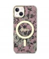 Guess Flower MagSafe case for iPhone 14 - pink