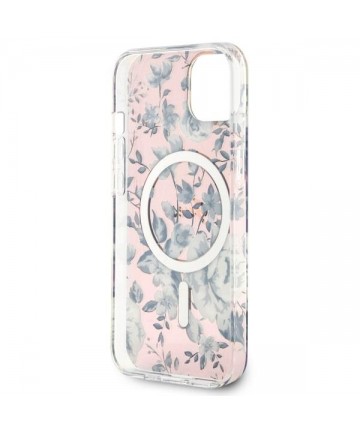 Guess Flower MagSafe case for iPhone 14 - pink