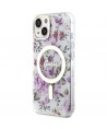 Guess Flower MagSafe case for iPhone 14 - transparent