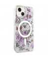 Guess Flower MagSafe case for iPhone 14 - transparent