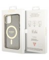 Guess Glitter Gold MagSafe case for iPhone 14 - black