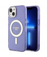 Guess Glitter Gold MagSafe case for iPhone 14 - purple