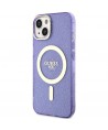 Guess Glitter Gold MagSafe case for iPhone 14 - purple