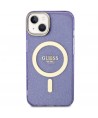 Guess Glitter Gold MagSafe case for iPhone 14 - purple