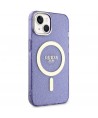 Guess Glitter Gold MagSafe case for iPhone 14 - purple