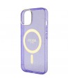 Guess Glitter Gold MagSafe case for iPhone 14 - purple