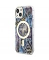 Guess Leopard MagSafe case for iPhone 14 - blue