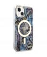 Guess Leopard MagSafe case for iPhone 14 - blue