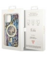 Guess Leopard MagSafe case for iPhone 14 - blue