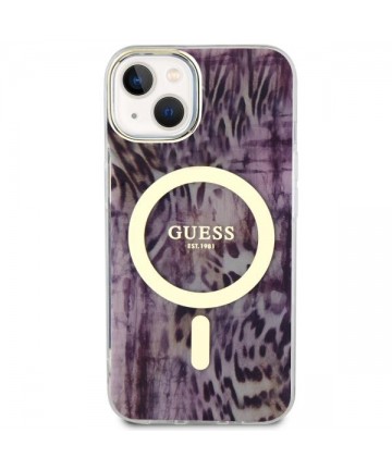 Guess Leopard MagSafe case for iPhone 14 - pink
