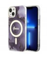Guess GUHMP14SHTMRSU iPhone 14 6.1" purple/purple hardcase Golden Marble MagSafe