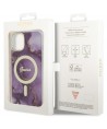 Guess GUHMP14SHTMRSU iPhone 14 6.1" purple/purple hardcase Golden Marble MagSafe