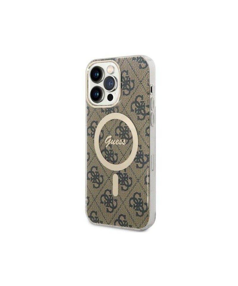 Guess GUHMP14XH4STW iPhone 14 Pro Max 6.7" brown/brown hardcase 4G MagSafe
