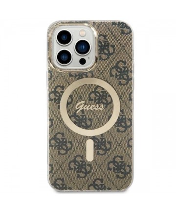 Guess GUHMP14XH4STW iPhone 14 Pro Max 6.7" brown/brown hardcase 4G MagSafe
