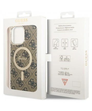 Guess GUHMP14XH4STW iPhone 14 Pro Max 6.7" brown/brown hardcase 4G MagSafe