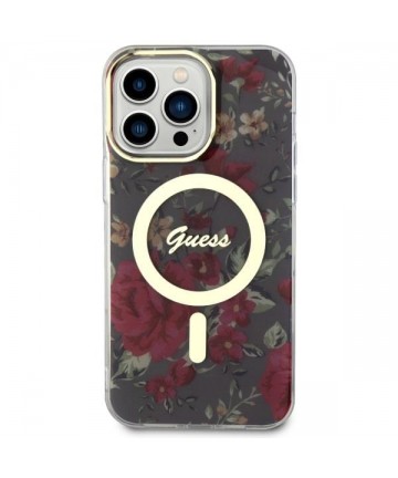 Guess GUHMP14XHCFWSA iPhone 14 Pro Max 6.7" green/khaki hardcase Flower MagSafe