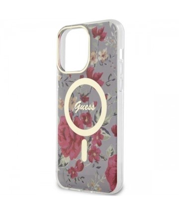 Guess GUHMP14XHCFWSA iPhone 14 Pro Max 6.7" green/khaki hardcase Flower MagSafe