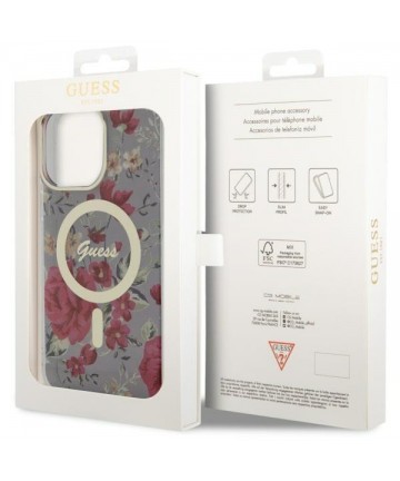 Guess GUHMP14XHCFWSA iPhone 14 Pro Max 6.7" green/khaki hardcase Flower MagSafe