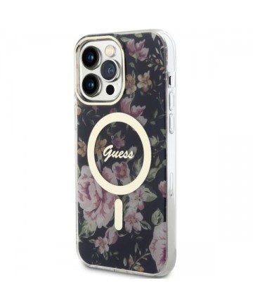 Guess GUHMP14XHCFWSK iPhone 14 Pro Max 6.7" black/black hardcase Flower MagSafe