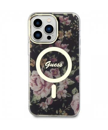 Guess GUHMP14XHCFWSK iPhone 14 Pro Max 6.7" black/black hardcase Flower MagSafe